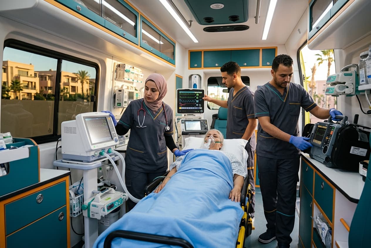 Ambulance de reanimation equipee Marrakech