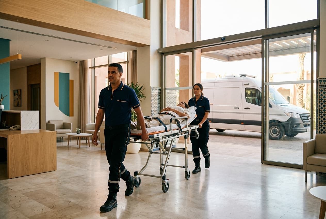 Transfert inter-hospitalier Marrakech CHU Mohammed VI